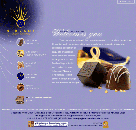 現在のニルバナチョコレート(Belgium's Best Chocolates Inc.)