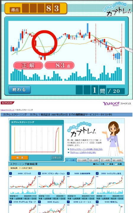 「相場観」モードと「一筆書き検索」モード