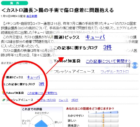 記事によって「この記事に関連するブログ」が掲載されているものがある。