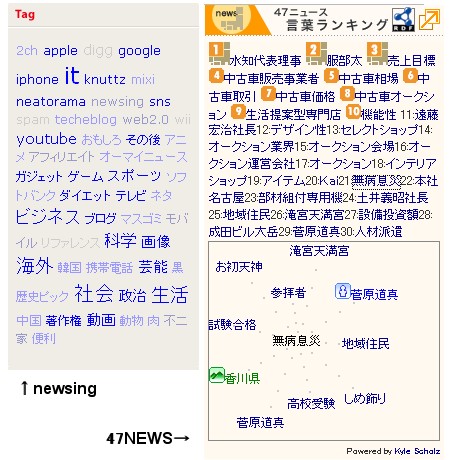 【newsing】http://newsing.jp/と【47NEWS】http://www.47news.jp/のタグ一覧。