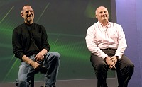 EMIグループのCEOエリック・ニコリ氏とAppleのCEOスティーブ・ジョブズ氏イメージ