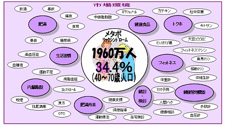 メタボリックシンドローム関連市場の概念図。