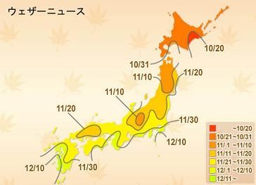 もみじの色付予測