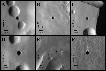 公開された火星上の洞窟への穴「7人姉妹」