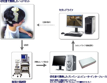 「ブレイン・コンピュータ・システム」の模式図