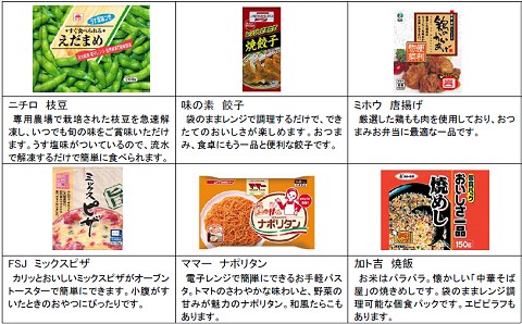 「冷凍食品シリーズ」の一例。