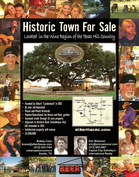 競売に出されていたAlbert村のトップページ。「Historic Town For Sale(由緒ある村、売ります)」のコピーが踊る。