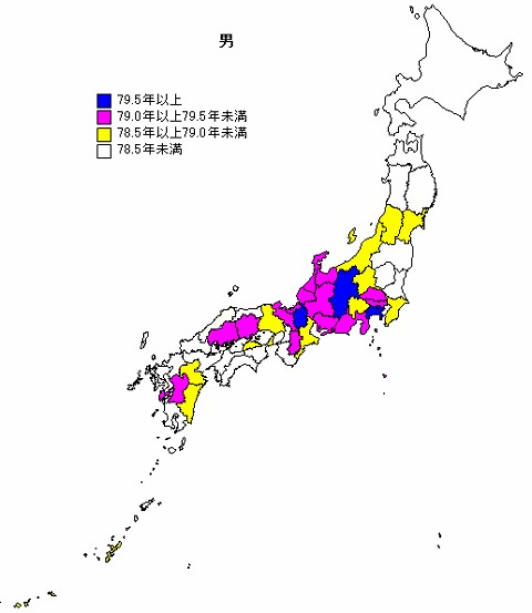 男女・都道府県別平均寿命