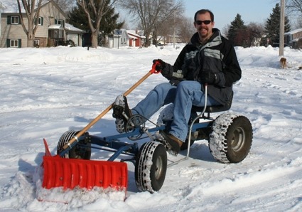 Pedal-powered Snowplow