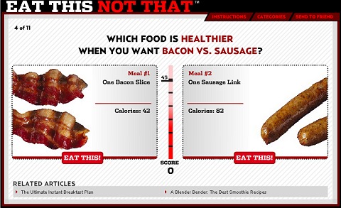 Eat This, Not That game:Junk Food Alternatives。いや、どちらも不健康そうにみえるのですが。