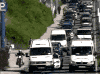 スペインのトラック業者によるストライキイメージ