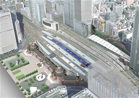 太陽光発電パネル設置の東京駅イメージ