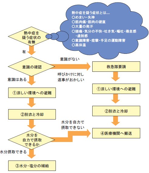 熱中症が疑われたときの対処チャート