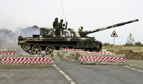 グルジア侵攻で用いられているT-62