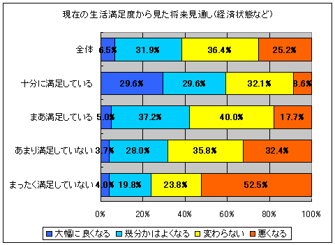 現在の生活満足度から見た将来見通し