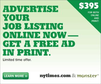 「期間限定：395ドルでオンライン広告で求人広告を出そう。プリント(新聞)での広告もタダで掲載できるよ」