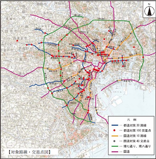 事業対象路線・交差点