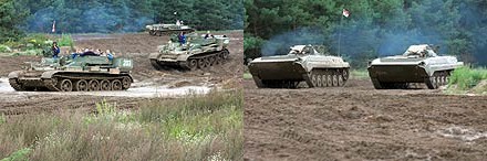 T-55(左)とBMP(右)