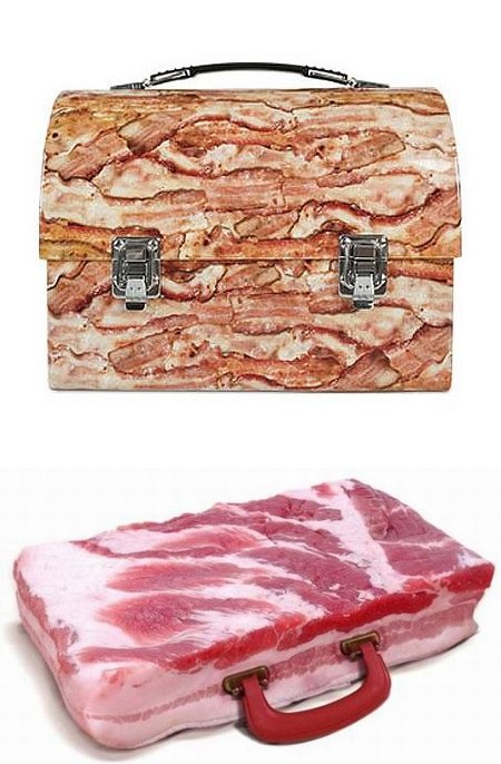 ベーコン弁当箱入れとベーコンアタッシュケース