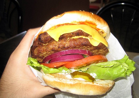 「Carl's Jr. Double Six Dollar Burger (with Medium Natural cut Fries and 32 oz Coke)」