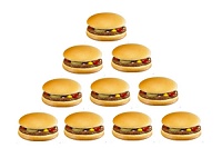 マクドナルドのシンプルなハンバーガー10個分イメージ