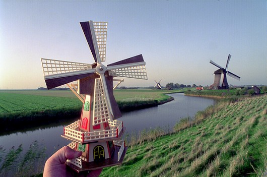 オランダの有名な風車をゲット！…したように見える、ね(笑)
