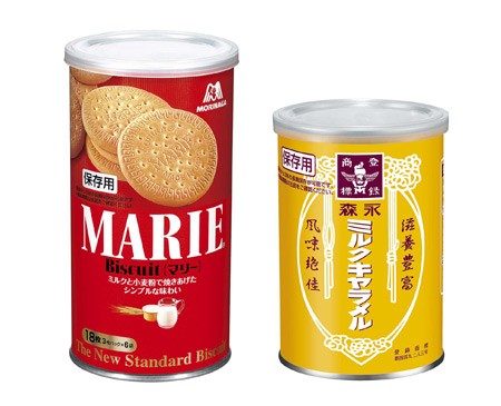 長期保存可能な『マリー缶』、『ミルクキャラメル缶』