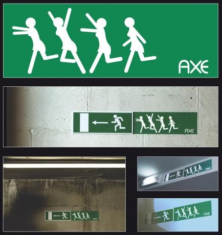 AXEのゲリラ広告「AXEを使うとみんなにモテモテモード」