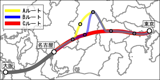 検討されているルート(Wikipediaより抜粋)