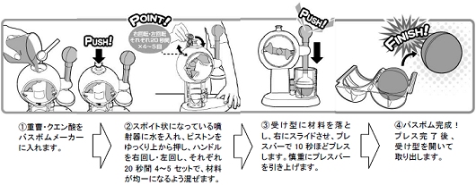 『バスボムメーカー』でのバスボムの作り方