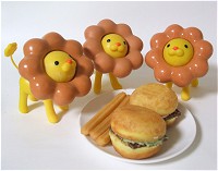 「ドーナツバーガー」と「ポテド」とポンデライオンたちイメージ