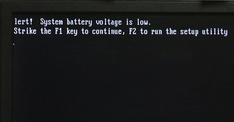 Alert! System battery voltage is low.