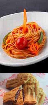 パスタ「赤い彗星」とガンプラ焼