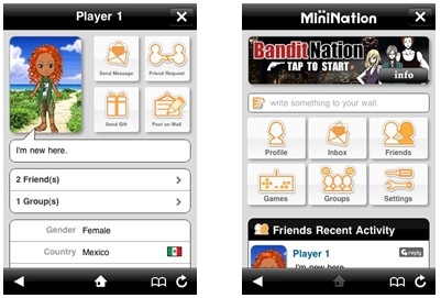 ↑ 「MiniNation」サービス画面