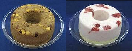 ↑ 「シェリエドルチェ 半熟ドーナツ チョコ」(左)と「同 苺」(右)