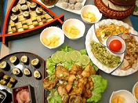夕食のおかずは山もり