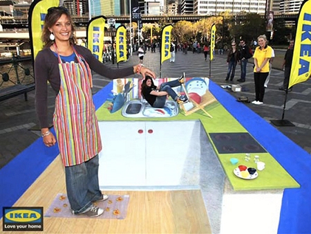  IKEA creates 3D chalk art, Sydney
