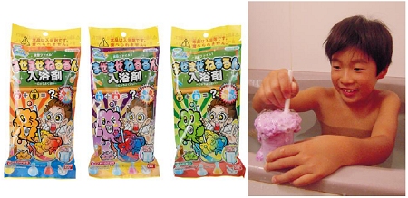 ↑ 「まぜまぜねるるん」本体と、入浴剤を混ぜるシーン