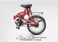 ↑ 拡大図。「LA Bicycle:Folding Bike」という文字と、折り畳んだ後の自転車が確認できる