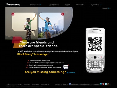 ↑ インドでのブラックベリーのサイト。サイトオーナーいわく「インドのブラックベリーのサイトでも有名になったヨ(I’m famous! (on the homepage of BlackBerry India))」