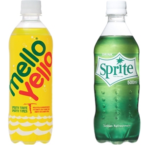 ↑ メローイエロー(左)とスプライト(右)