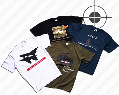 ↑ 「MAMOR×専守防衛」オリジナルTシャツ4種類