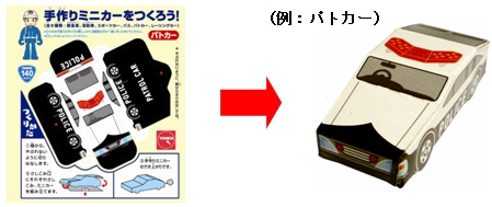 ↑ 紙製の手作りミニカー
