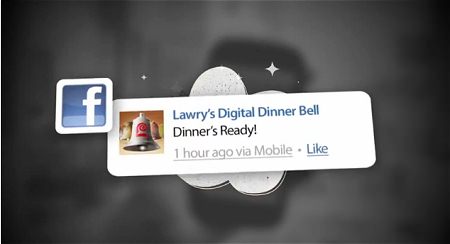 ↑ SMSやFacebook上に「夕食出来たわよ」のお知らせが届く