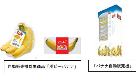 ↑ 販売される「ボビーバナナ」と、自販機本体