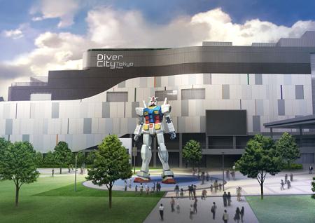 ↑ 「ダイバーシティ東京」での実物大ガンダム立像イメージ