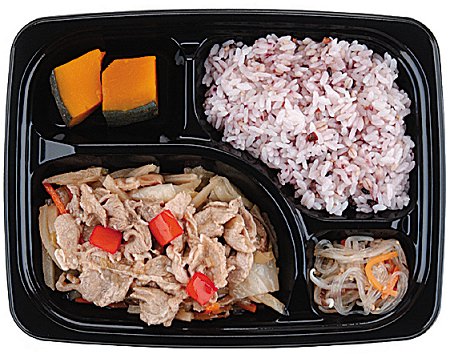 ↑ 豚肉と野菜のさっぱり炒め弁当