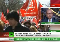 ギリシャの暴動を伝えるニュース