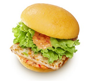 ↑ ロッテリアベジタブルバーガー(チキン)