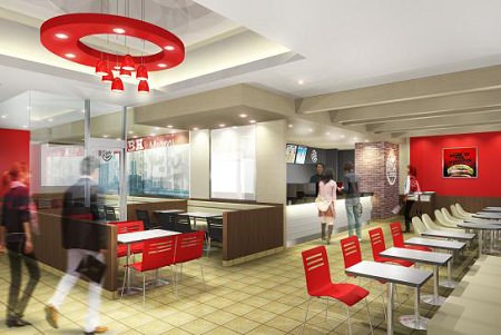 ↑ バーガーキング 札幌白石店内装